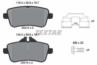 TEXTAR 2521502 Σετ τακάκια, δισκόφρενα Q+ MERCEDES-BENZ