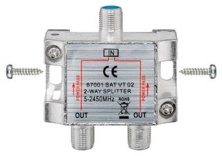 GOOBAY SAT-splitter 67001, 2-way, 5-2450MHz, 7.5 dB