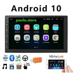 2 Din Android 10 Στερεοφωνικό ραδιόφωνο αυτοκινήτου GPS WiFi Quad-Core 7'' MP5 Player