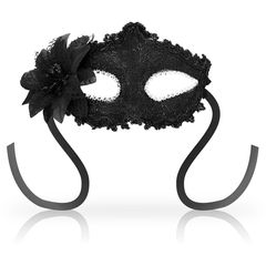 Μαύρη Βενετσιάνικη Μάσκα με Λουλούδι OhMama Masks