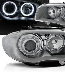 ΦΑΝΑΡΙΑ ΕΜΠΡΟΣ LED Angel Eyes BMW 1er E81 E82 E87 E88 chrome