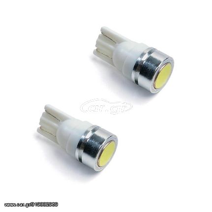 Λάμπες Led T10 12volt 1 Led Wedge Λευκό Φως 14191 2 Τεμάχια