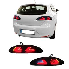 Πισινά Φανάρια Set Για Seat Leon 1P 05-09 Pre-Facelift Led Bar CarDNA Μάυρο/Φιμέ LH Group