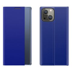 Sleep Case Bookcase Type Case with Smart Window for iPhone 13 blue-thumb-0