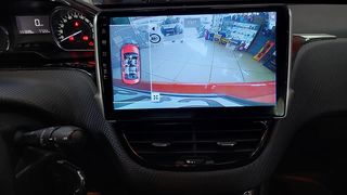 Peugeot 208 τοποθέτηση οθόνης digital iq διατήρηση εργοστασιακής κάμερας by dousissound