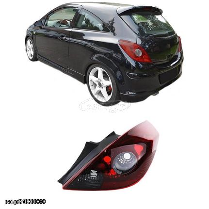 Φανάρι Πισινό Δεξί Για Opel Corsa D 3D 06-14 OPC Look Κόκκινο/Φιμέ TYC