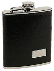 Hip Flask Φλασκί Ποτού Leather Black Μαύρο (F008) - 210ml