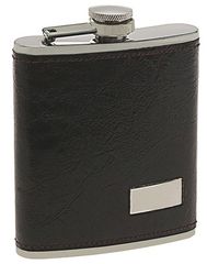 Hip Flask Φλασκί Ποτού Leather Dark Brown Καφέ Σκούρο (F009) - 210ml