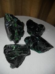 Γυάλινες πέτρες σε πράσινο χρώμα (διακοσμητική υαλόμαζα) -Α-