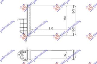 Ψυγείο Καλοριφέρ (M) +/-AC(215x158) XΩΡΙΣ ΡΟΥΜΠΙΝΕΤΟ / FIAT SEICENTO 98-01 / 46722587 - 1 Τεμ