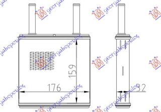 Ψυγείο Καλοριφέρ (B) -ΑC (140x187) / OPEL VECTRA A 92-95 / 1302108 - 1 Τεμ