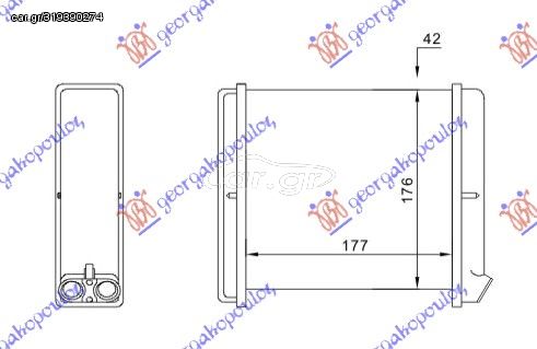 Ψυγείο Καλοριφέρ (M) +/-ΑC (177x176) Τύπου Valeo / OPEL VECTRA A 89-92 / 1843106 - 1 Τεμ