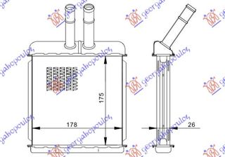 Ψυγείο Καλοριφέρ (B) +/-ΑC (175x178) / DAEWOO LANOS L/B 97-08 / 96190674 - 1 Τεμ