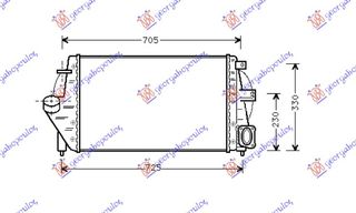 Ψυγείο INTER. 2,2 TD (600x378x34) / MITSUBISHI PAJERO 96-01 / 7701040663 - 1 Τεμ