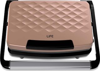 LIFE VOGUE Τοστιέρα με αντικολλητικές grill πλάκες, 750W, σε rose gold χρώμα