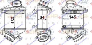 Ψυγείο Intercoller  4,0-4,4 Βενζίνη (130x144x64) (& GT/F07) / BMW SERIES 6 (F13/12/06) COUPE/CABRIO 11-15 / 13717575406 - Δεξί - 1 Τεμ