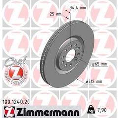 ΔΙΣΚΟΠΛΑΚΕΣ ZIMMERMANN Z-1240.20 | AUDI A3, TT/ OCTAVIA / LEON-IBIZA / BORA-GOLF IV '98->'15 | OE: 8N0615301A