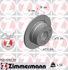 ΔΙΣΚΟΠΛΑΚΕΣ ZIMMERMANN Z-1282 | BMW 3 E36 '94->'00 | ΔΙΑΜ: 272mm | OE: 34211160809