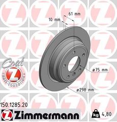 ΔΙΣΚΟΠΛΑΚΕΣ ZIMMERMANN Z-1285 | BMW 5 E39 '96->'03 | ΔΙΑΜ: 298mm | OE: 34211163699