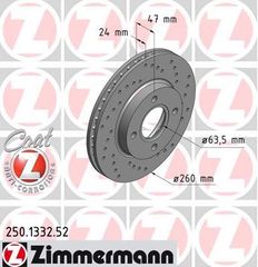 ΔΙΣΚΟΠΛΑΚΕΣ ZIMMERMANN Z-1332| FORD MONDEO I, II '93->'00 | ΔΙΑΜ: 260mm | OE: 1514233