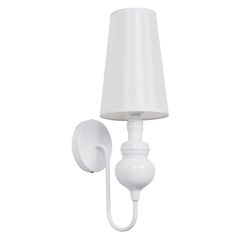 GloboStar® LAURA 01499 Μοντέρνο Φωτιστικό Τοίχου Απλίκα Μονόφωτο Μεταλλικό Λευκό Φ15 x Μ15 x Π21 x Y48cm - 01499