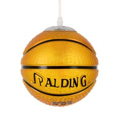 GloboStar® SPALDING NBA 00645 Μοντέρνο Κρεμαστό Παιδικό Φωτιστικό Οροφής Μονόφωτο 1 x E27 Πορτοκαλί Γυάλινο Φ18 x Υ18cm - 00645