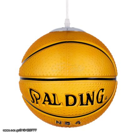 GloboStar® SPALDING NBA 00649 Μοντέρνο Κρεμαστό Παιδικό Φωτιστικό Οροφής Μονόφωτο 1 x E27 Πορτοκαλί Γυάλινο Φ25 x Υ25cm - 00649