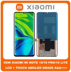 OEM Xiaomi Mi Note 10, Mi Note 10 Pro (M1910F4G, M1910F4S), Mi Note 10 Lite (M2002F4LG, M1910F4G) Super Amoled Lcd Display Assembly Screen Οθόνη + Touch Screen Digitizer Μηχανισμός Αφής Black