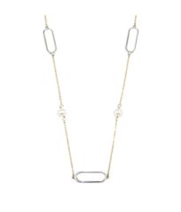 Κολιέ σε χρυσό και λευκόχρυσο δίχρωμο Κ9 595655