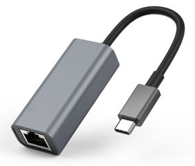 POWERTECH αντάπτορας δικτύου PTH-044, USB-C, 1000Mbps Ethernet, γκρι