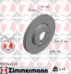 ΔΙΣΚΟΠΛΑΚΕΣ ZIMMERMANN Ζ-3445 | BMW MINI COOPER S '02->'15 | ΔΙΑΜ: 294mm | OE: 34116768933