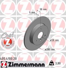 ΔΙΣΚΟΠΛΑΚΕΣ ZIMMERMAN Z-4100 | SMART FORTWO (450) '99->'07 | ΔΙΑΜ: 280mm | OE: 0004341V001