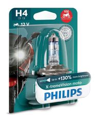 PHILIPS H4 X-Treme Vision Moto 12V 60/55W 130% Περισσότερο Φως 12342XV+BW 1τμχ