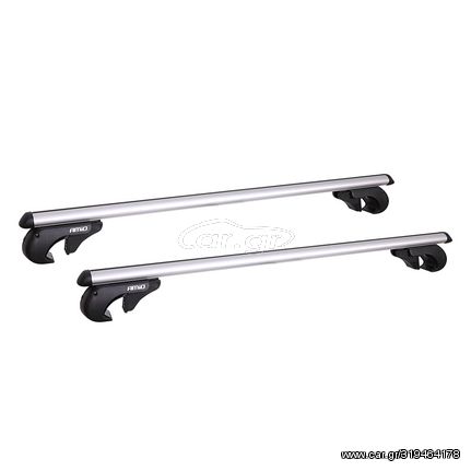 Μπάρες Οροφής Αλουμινίου Universal 135cm Railing System Σετ Με Πόδια Και Κλειδαριά Ασημί 2 Τεμάχια Amio 02587 CRR-02