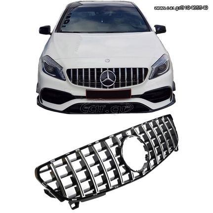 Μάσκα Για Mercedes-Benz A-Class W176 15-18 GT Amg Panamericana Look Μαύρο/Χρώμιο 1 Τεμάχιο