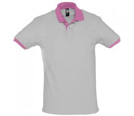 Sol's Prince 11369 Unisex πόλο πικέ 100% βαμβάκι Ringspun πενιέ GREY MELANGE/ORCHID PINK-923