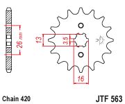 ΓΡΑΝΑΖΙΑ ΚΙΝΗΣΗΣ ΕΜΠΡΟΣ,YAMAHA ,AP50, DR50,GT50 KB,KN,KX  77-80 TS50 ERN,T,X,Z,K  80-84 TS50 ER ,80-83 TS50 KC,KM  79 TS50 KN  79 ZR50 (XGEAR563-12.BHMA.420) ΠΡΟΣΦΟΡΑ. υπολοιπα στοκ