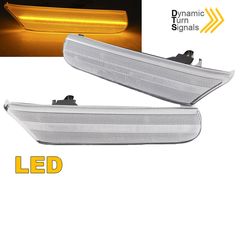 Πλαϊνά Φλας Φτερού Για Porsche 911 996 99-04 / Boxster 986 96-04 Led Dynamic Άσπρα 2 Τεμάχια