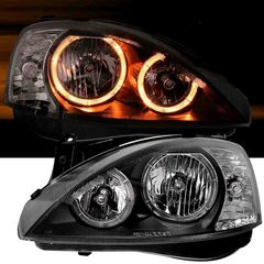 Μπροστινά Φανάρια Set Για Opel Corsa C 00-06 Angel Eyes Μαύρα H7/H7 Depo