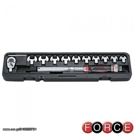 Δυναμόκλειδo 3/8 εναλλάξιμης κεφαλής FORCE 64711 με γερμανικά άκρα σετ 12 τεμαχίων 20-110 N-m ( 64711 )