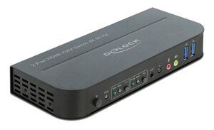 DELOCK HDMI KVM Switch 11481, USB 3.0, Audio, 4K60Hz, μαύρο
