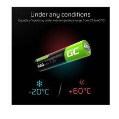 Επαναφορτιζόμενες Μπαταρίες 4xAAA HR03 950mAh (GreenCell)-thumb-1