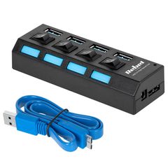 USB HUB με 4 Θύρες USB 3.0 με διακόπτες Rebel KOM0940