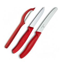 Mαχαίρια Κουζίνας Victorinox Σετ 2 με Peeler-Κόκκινο