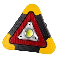 GloboStar® 79080 Φορητό Επαναφορτιζόμενο Τρίγωνο Ασφαλείας - Προβολέας Εργασίας LED COB 15W 1500lm με Ενσωματωμένη Μπαταρία 1200mAh & Φωτοβολταϊκό Πάνελ - 5 Light Modes & Power Bank με Καλώδιο Φόρτιση