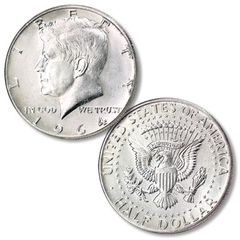 Half Dollar Kennedy 1964 90% Silver Gem Proof Coin