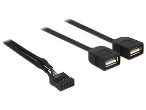 DELOCK USB Καλώδιο από USB-A interface σε 2x USB Type-A female, 0.4m , 83823