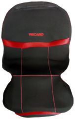 ΗΜΙΚΑΛΥΜΜΑΤΑ ΚΑΘΙΣΜΑΤΩΝ BUCKET RECARO ΜΑΥΡΟ/ΚΟΚΚΙΝΟ ΜΕ ΥΠΟΔΟΧΗ ΠΡΟΣΚΕΦΑΛΟΥ VELCRO & ΠΡΟΣΚΕΦΑΛΑ - 2 ΤΕΜ.
