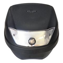 Μπαγκαζιέρα βαλιτσάκι 30L E32 μηχανής FALCON μαύρο-άσπρο γυαλί