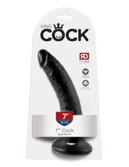 Ρεαλιστικό Ομοίωμα Πέους King Cock 18cm με Βάση Βεντούζας (Μαύρο) - Pipedream